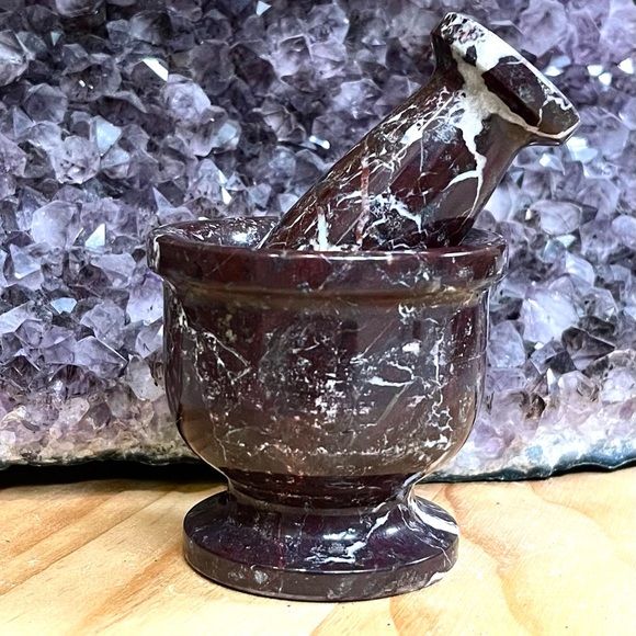 Red zebra jasper mortar and pestle - Last one - Picture 2 of 10